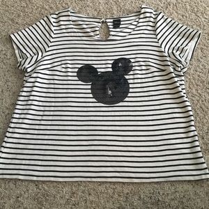 Torrid stripe mickey shirt